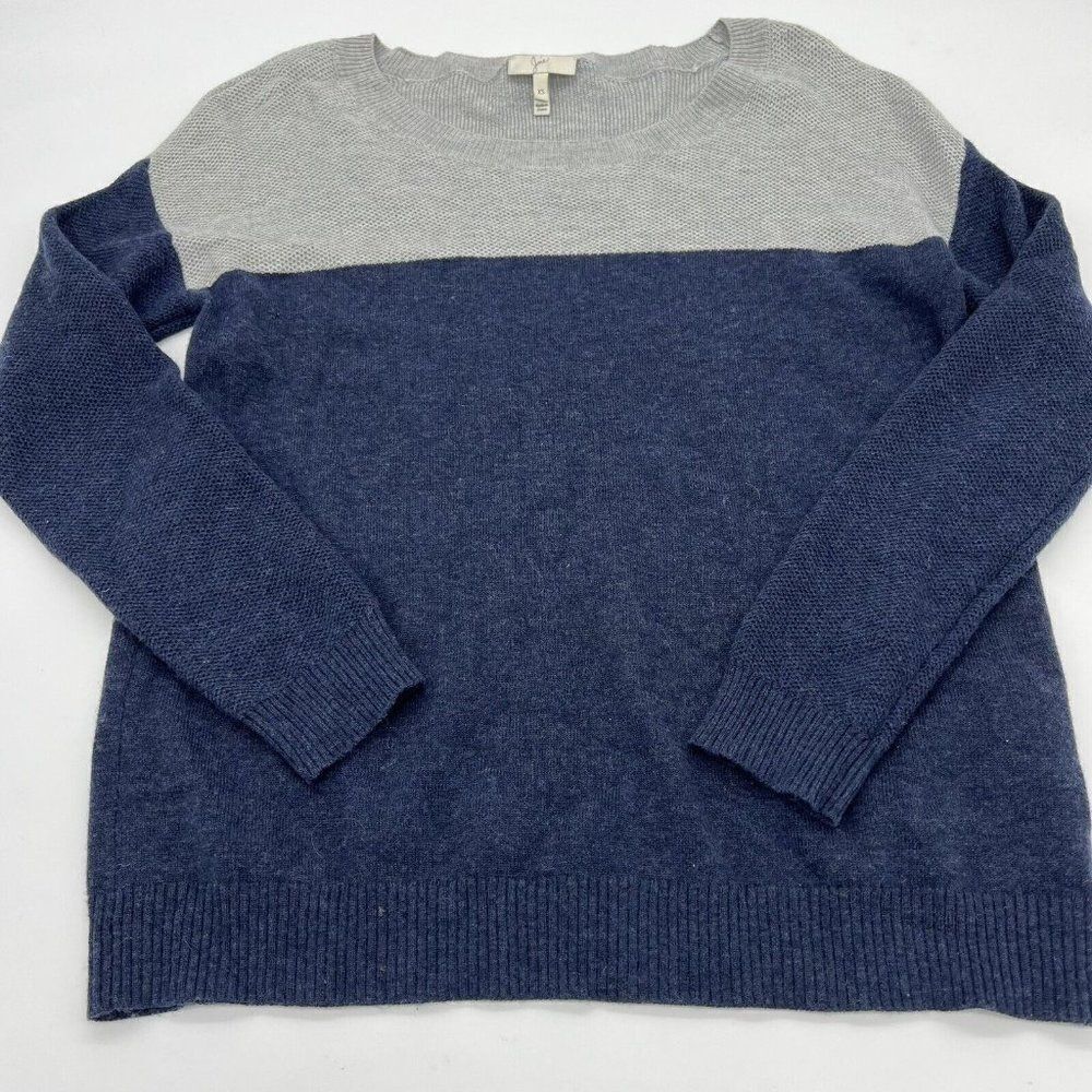 Joie womens sz xs Sweater Camilla Pullover Two Tone Blue Gray wool cashmere